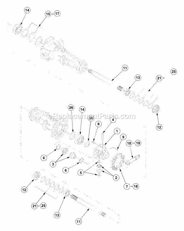 Front Axle (Part 2) Diagram and Parts List for 7532 54AF44G-710, 54AH44G-710, 54AN44G-710 Cub Cadet Lawn Tractor